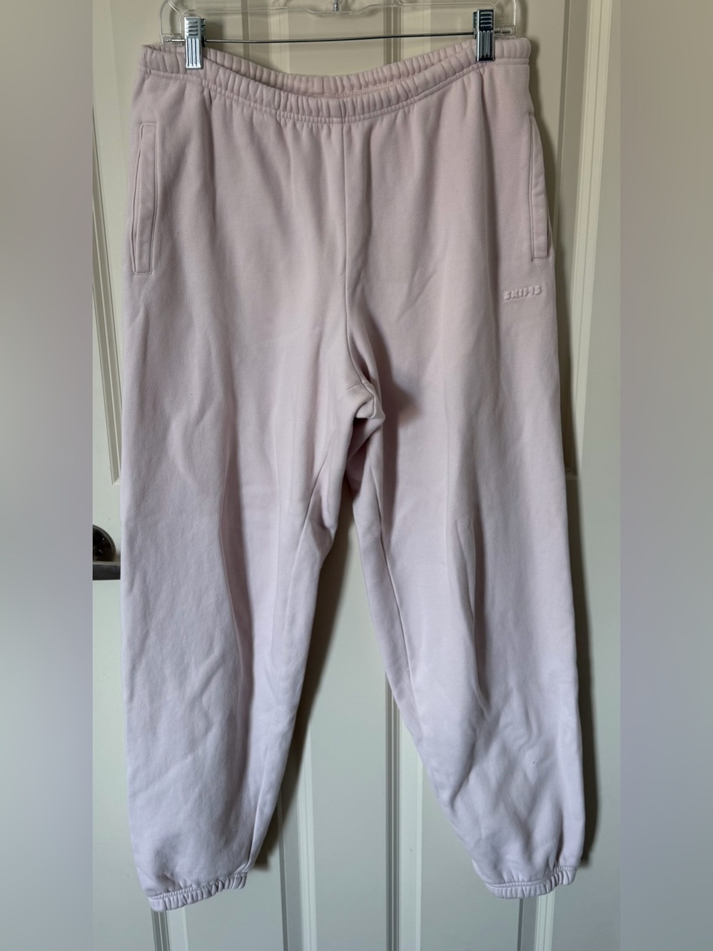 Skims Cotton Fleece Classic Jogger in Pale Pink, Size M